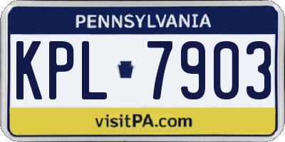 PA license plate KPL7903