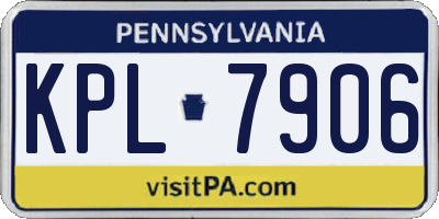 PA license plate KPL7906