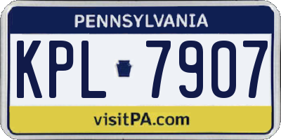 PA license plate KPL7907