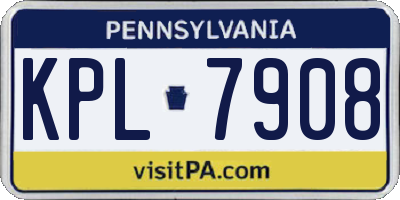 PA license plate KPL7908