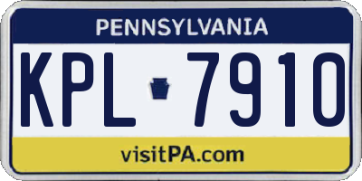 PA license plate KPL7910