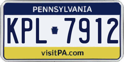 PA license plate KPL7912