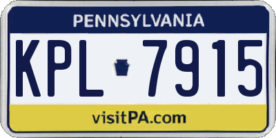 PA license plate KPL7915