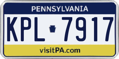PA license plate KPL7917