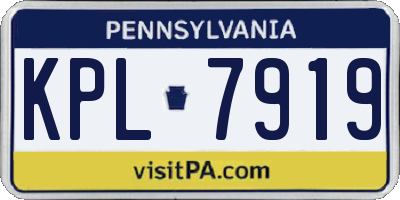 PA license plate KPL7919