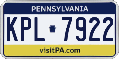 PA license plate KPL7922