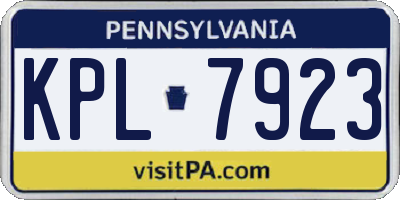 PA license plate KPL7923