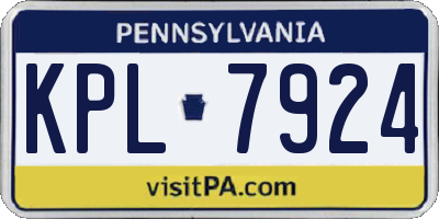 PA license plate KPL7924