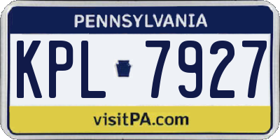 PA license plate KPL7927