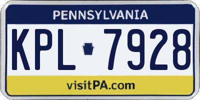PA license plate KPL7928