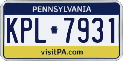 PA license plate KPL7931
