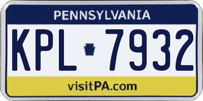 PA license plate KPL7932