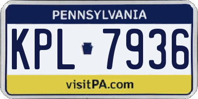 PA license plate KPL7936