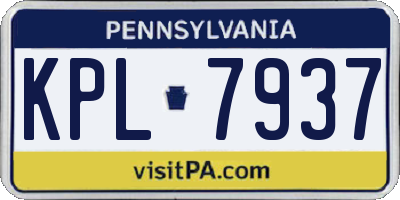 PA license plate KPL7937