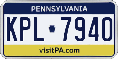 PA license plate KPL7940