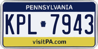 PA license plate KPL7943