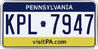 PA license plate KPL7947