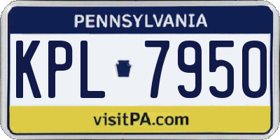 PA license plate KPL7950