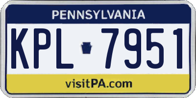 PA license plate KPL7951