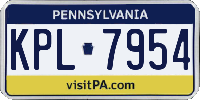 PA license plate KPL7954