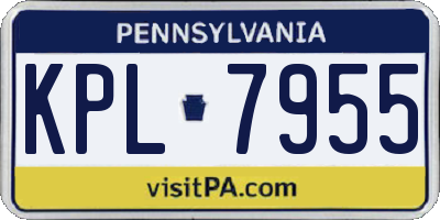 PA license plate KPL7955