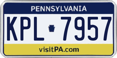 PA license plate KPL7957