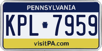 PA license plate KPL7959