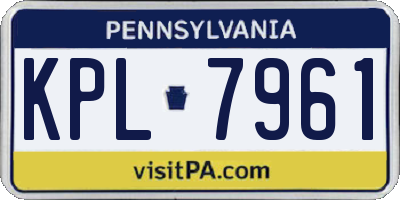 PA license plate KPL7961