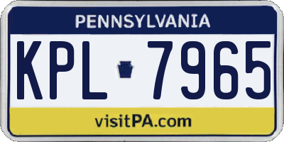PA license plate KPL7965