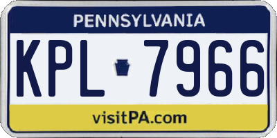 PA license plate KPL7966