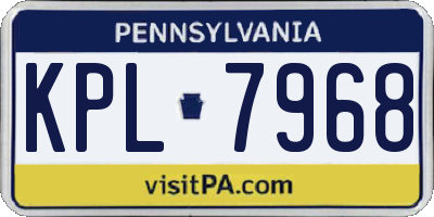 PA license plate KPL7968