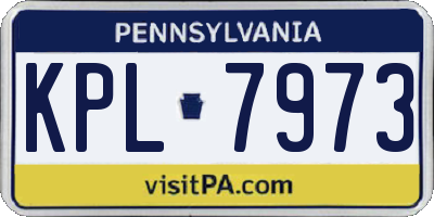 PA license plate KPL7973