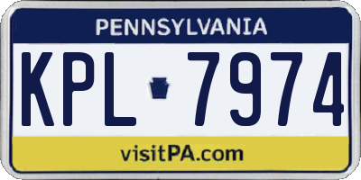 PA license plate KPL7974