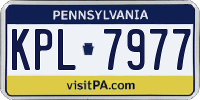 PA license plate KPL7977