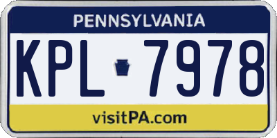 PA license plate KPL7978