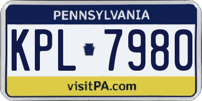 PA license plate KPL7980