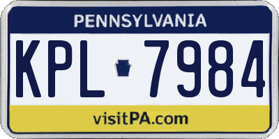 PA license plate KPL7984