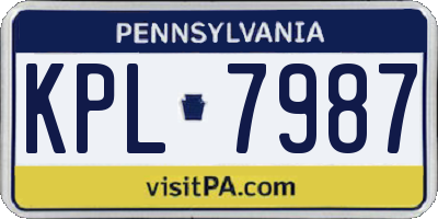 PA license plate KPL7987