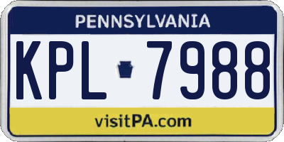 PA license plate KPL7988