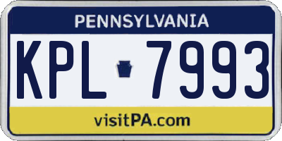 PA license plate KPL7993