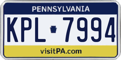PA license plate KPL7994