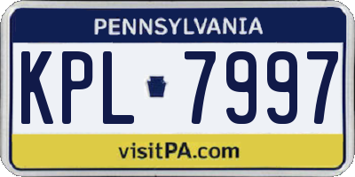 PA license plate KPL7997