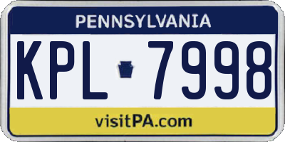 PA license plate KPL7998