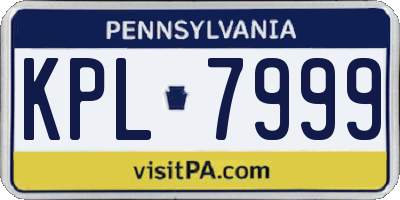 PA license plate KPL7999