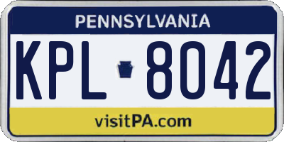 PA license plate KPL8042