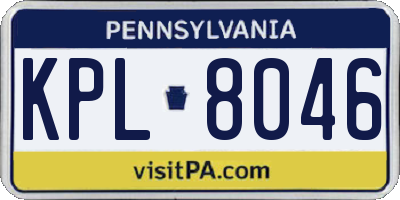 PA license plate KPL8046