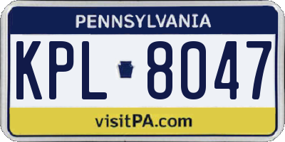 PA license plate KPL8047
