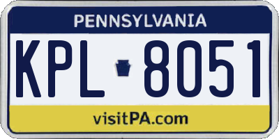 PA license plate KPL8051