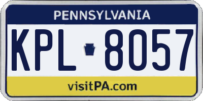 PA license plate KPL8057