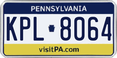 PA license plate KPL8064